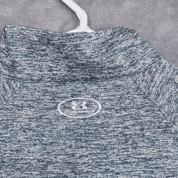Under Armour 1/4 Zip Top Long Sleeve Heat Gear Heather Gray Loose Fit Medium - Picture 6 of 10
